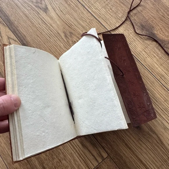 Embossed Elephant Leather Journal - Deep Brown - Picture 3 of 6